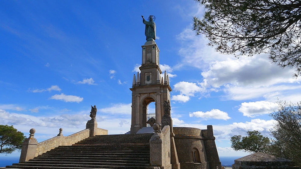 Santuari de Sant Salvador Monastery on Puig de Sant Salvador, 509m, near Felanitx, Mallorca (Majorca), Balearic Islands, Spain, Europe