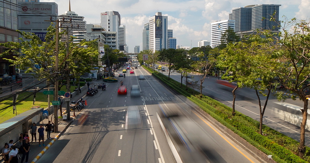 Traffic on Rama lV, Bangkok, Thailand, South East Asia, Asia