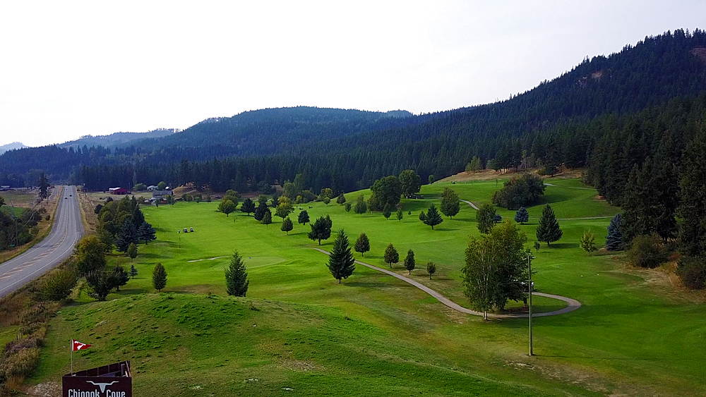 Aerial view of Chinook Cove Golf course, Barriere, British Columbia, Canada, North America
