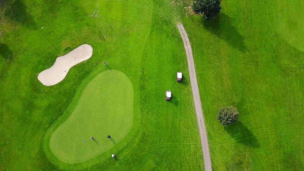 Aerial view of Chinook Cove Golf course, Barriere, British Columbia, Canada, North America