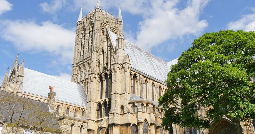 View of Cathedral, Lincoln, Lincolnshire, England, UK, Europe