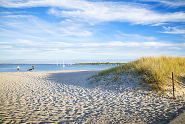 Evening at a sandy beach in Rhode Island