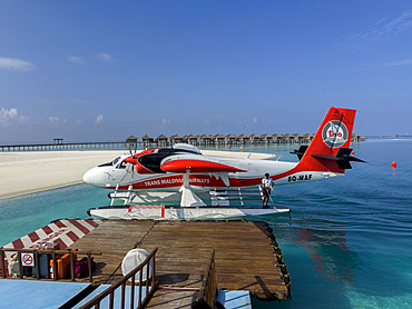 Water taxi in Constance Moofushi Resort Maldives is the smallest country in Asia. Republic of Maldives.
