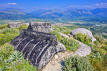 Bunker system built along the Greek border in Albania, part of the Balkan defense strategy during the Cold War era