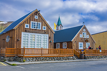 Fassade of wooden houses, Husavik, Iceland