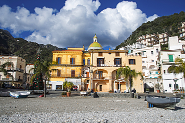 Cetara, a fishing village along Italy's Amalfi Coast. Campania, Italy, Europe.