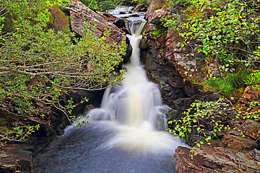 Mountain waterfall near Ben Hope, Sutherland, Scotland