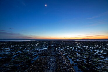 Sunset view from Walney Island along the coast in the United Kingdom