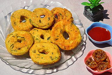 Bhalla also called vada,pakodi a deep fried lentil fritter popular street snack in North India..