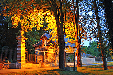 Gatehouse of the Chateau de la Boissiere, located at the edge of the Forest of Rambouillet, Haute Vallee de Chevreuse Regional Natural Park, Department of Yvelines, Ile de France Region, France,Europe
