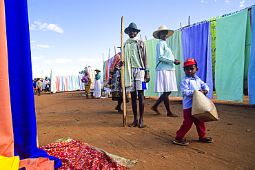 Large open air market at Ambalavao,Central Highlands,Republic of Madagascar,Indian Ocean