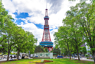Odari Park with Sapporo TV Tower in the background, Sapporo, Hokkaido, Japan.