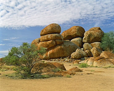 Huge boulders known as the Devil's Marbles in the Northern Territory, Australia, Pacific