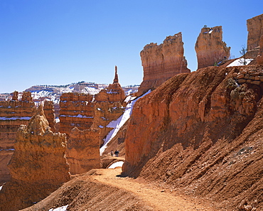 Pinnacles and rock formations caused by erosion, in the Bryce Canyon National Park in Utah, United States of America, North America