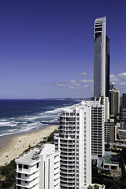 Skyline and Beach from above, Surfers Paradise, Gold Coast, Queensland, Australia