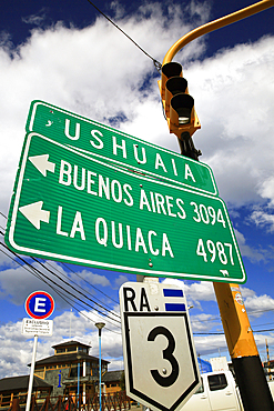 Road signs, Ushuaia, Tierra del Fuego