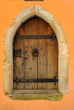 Old door, Inn side, Passau, Lower Bavaria, Bavaria, Germany