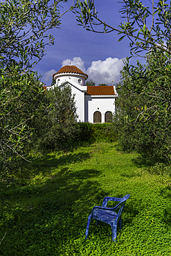View of Holy Chapel of Saint George on a sunny day, Paphos, Cyprus, Mediterranean, Europe