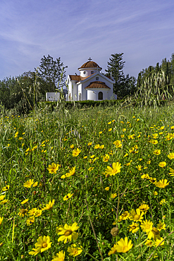 View of Holy Chapel of Saint George on a sunny day, Paphos, Cyprus, Mediterranean, Europe