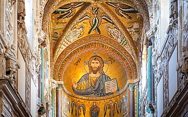 Cefalu Cathedral (Duomo di Cefalu), UNESCO World Heritage Site, Cefalu, Palermo, Sicily, Italy, Mediterranean, Europe